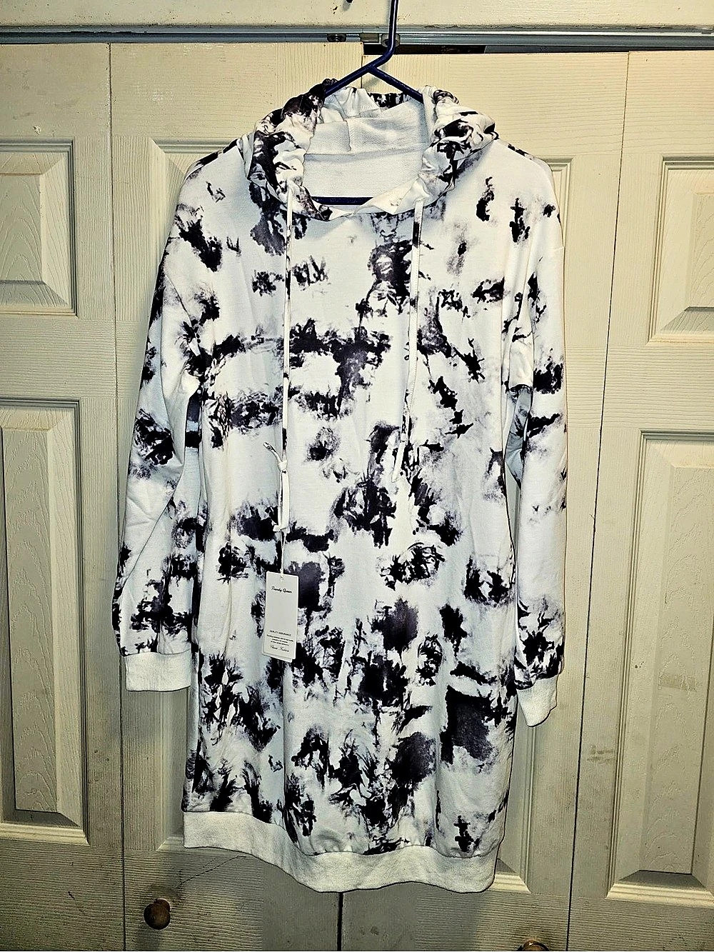 Abstract Tie Dye Hooded Tunic